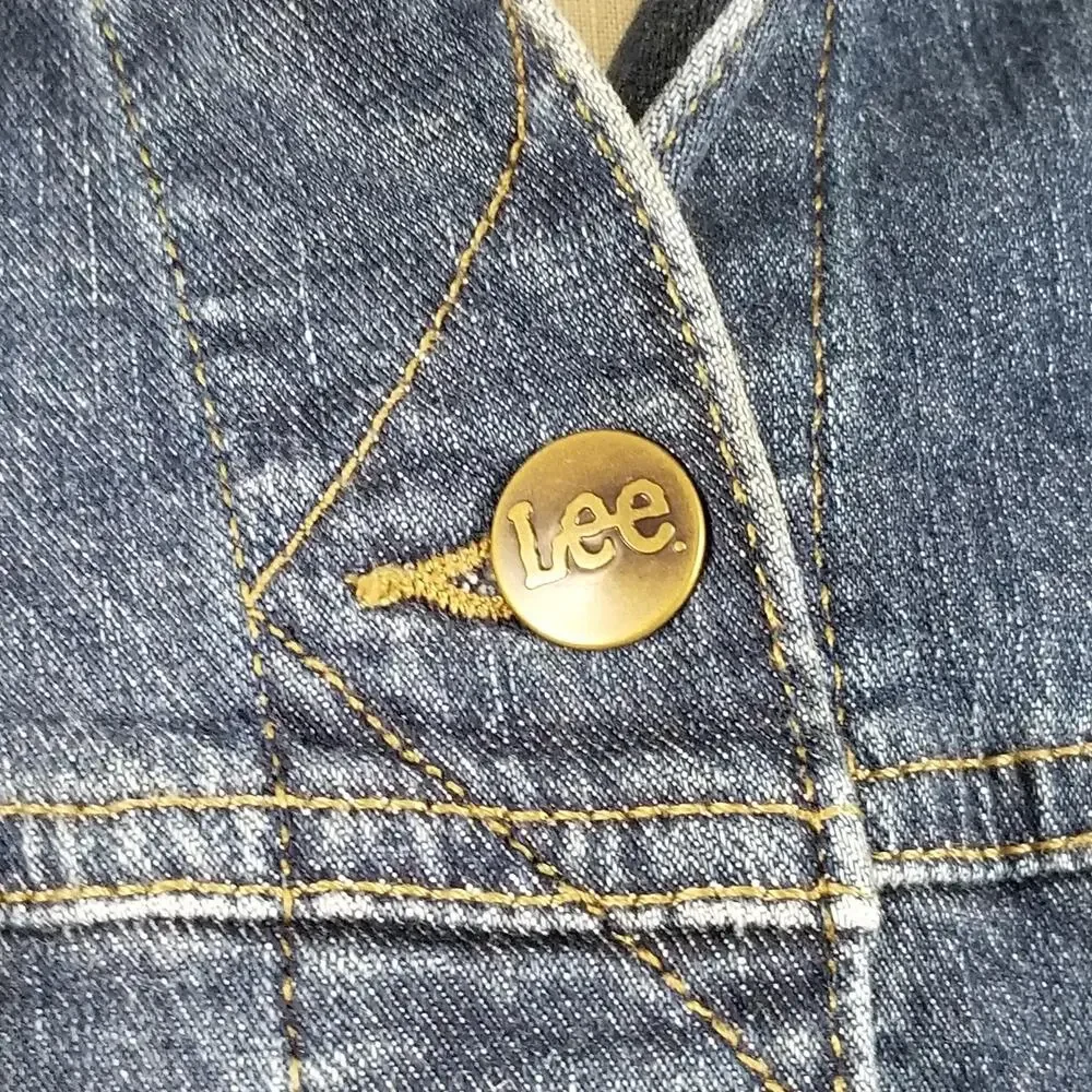 Lee Jean Jacket Womens Large Denim Trucker‎ Stretch Button Front Pockets Casual